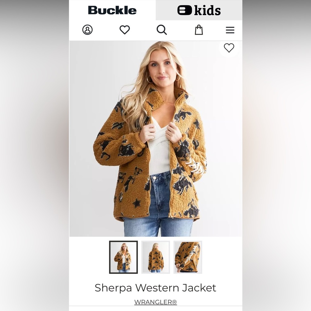 Women's Wrangler Sherpa western jacket bucking bronco - Picture 9 of 10